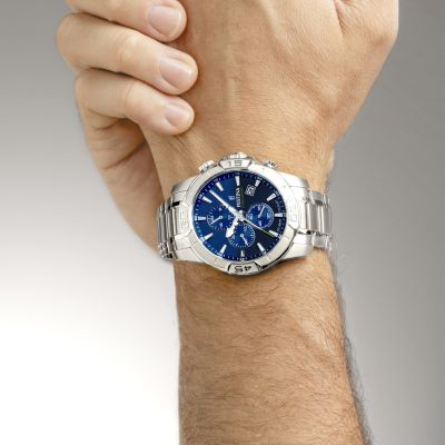Festina Herren-Uhr Timeless Chronograph Blau Edelstahl-Band F20704/4