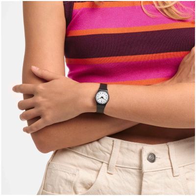 Swatch LB153 Damen-Uhr Something New Silikon Schwarz Ø 25 mm
