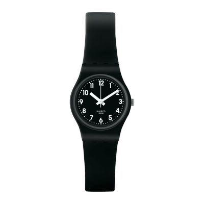 Swatch LB170E Damen-Uhr Lady Black Single Analog Quarz Silikon-Armband Ø 25 mm