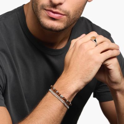 Thomas Sabo LBA0105-001-12 Armband Herren Flachpanzerkette Sterling-Silber