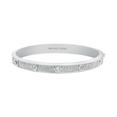 Michael Kors Armreif Pavé und Logonieten Silberton MKJ8653040