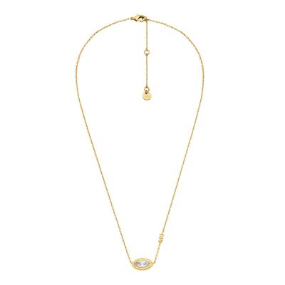 Michael Kors Halskette Zirkonia Marquise-Schliff Gold-Ton MKJ8676710