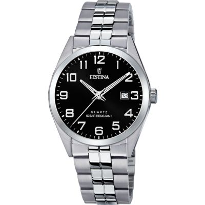 Festina Herren-Uhr Klassik Analog Quarz Edelstahl-Armband F20437/4