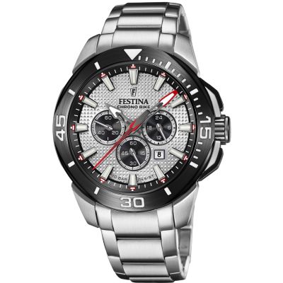 Festina F20641/1 Herren-Uhr Chrono Bike Chronograph Quarz mit Edelstahl-Band