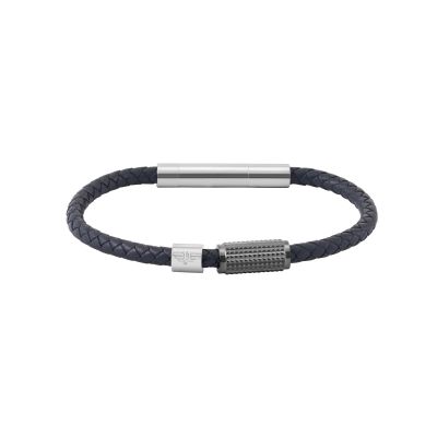 Police Armband Herren Urban Texture Metall Leder Grau PEAGB0001131