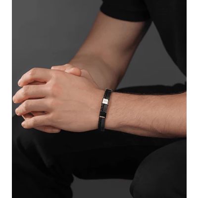 Police Armband Herren Unity Leder Edelstahl Braun PEAGB0040702