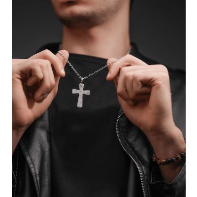 Police Halskette mit Anhänger Herren Cruz Metall 50 cm PEAGN0037801