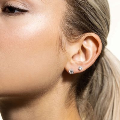Xenox Ohrstecker Pure Essentials Zirkonia Sterling-Silber 6 mm XS10625