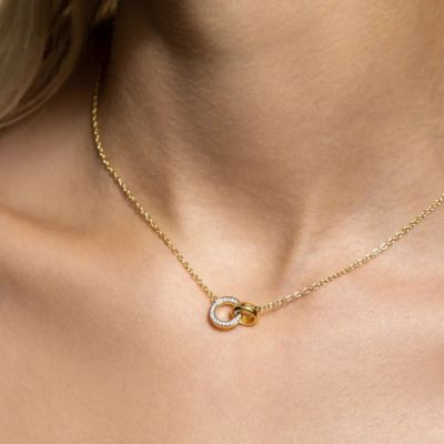 Xenox Halskette mit Anhänger Harmony Silber 18K Vergoldet XS91898GW