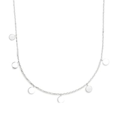 Xenox Halskette Damen Gravur Runde Plättchen Silber 45 cm XS3690