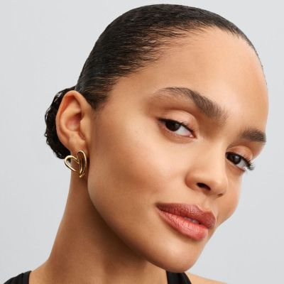 Pandora Essence Creolen Organisch Geformte Herz Vergoldet 263807C00