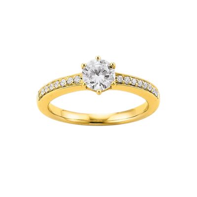 Viventy Ring Damen Krappe 17 Zirkonia Silber Vergoldet 785831 Gr. 56