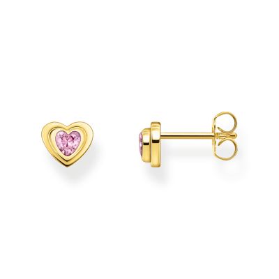 Thomas Sabo Ohrstecker Damen Herz Zirkonia Pink Vergoldet H2271-414-9