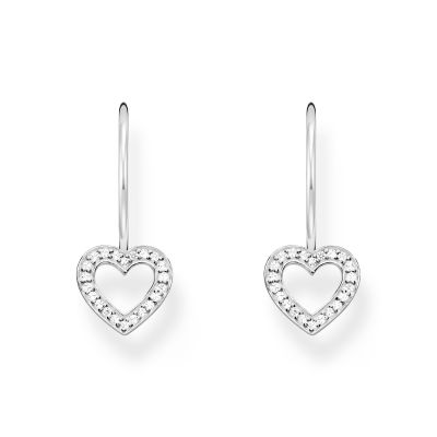 Thomas Sabo Ohrhänger Damen in Herzform Weiße Steine Silber H2292-051-14
