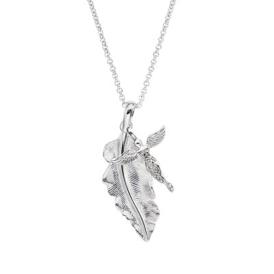 Engelsrufer Halskette-Anhänger Engel Feder Silber ERN-FEDER-ANGEL-ZI