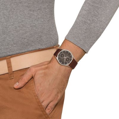 Skagen SKW6086 Herrenuhr Holst Multifunktion Leder Ø 40 mm