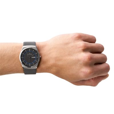 Skagen Herren-Uhr Melbye Titanium Milanaise Edelstahl-Armband SKW6078