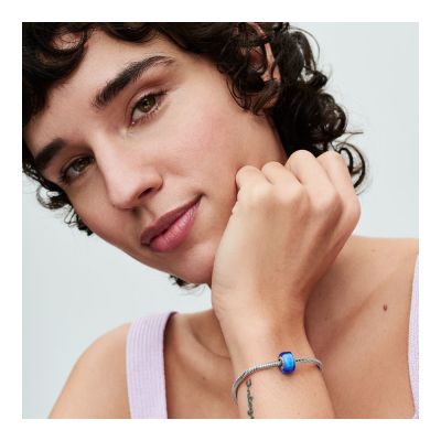 Pandora 793105C00 Mini-Charm Damen Blaues Murano-Glas Sterling-Silber