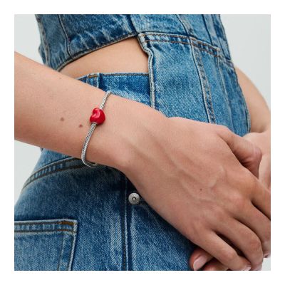 Pandora 793087C01 Charm Farbwechselnde Versteckte Botschaft Herz Rot Silber