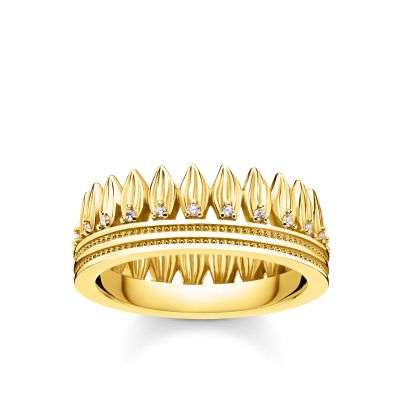 Thomas Sabo TR2282-414-14 Ring Damen Krone Blätter Silber Vergoldet