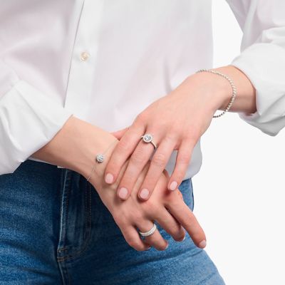 Thomas Sabo Halo-Ring Zirkonia Brillantschliff Silber TR2475-051-14 Gr. 54