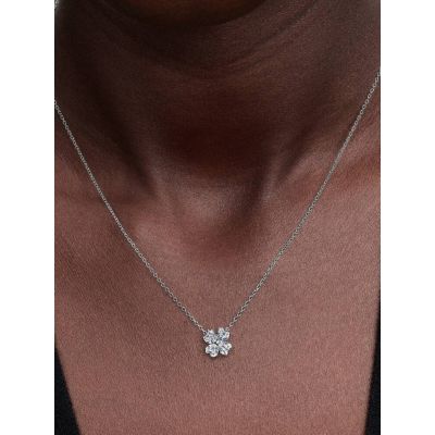 Pandora Halskette-Anhänger Funkelndes Glückskleeblatt Silber 394502C01