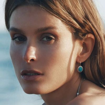 Thomas Sabo Ohrringe Damen Ovale Steine Türkis Silber H2337-405-17