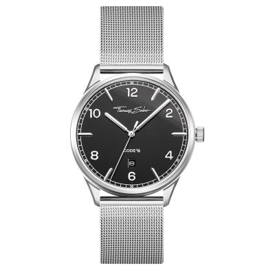Thomas Sabo WA0339-201-203 Armbanduhr Code TS Silber Schwarz Edelstahl