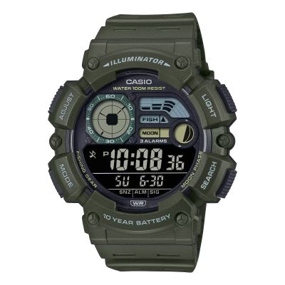 Casio Herren-Uhr Timeless Digital Quarz Resin-Band Grün WS-1500H-3BVEF