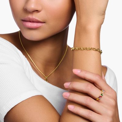 Thomas Sabo Charm-Armband Damen Klassisch Silber Vergoldet X0031-413-39