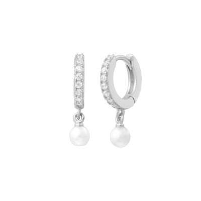 Xenox Creolen Ohrringe Damen Süßwasserperle Sterling-Silber XS10307