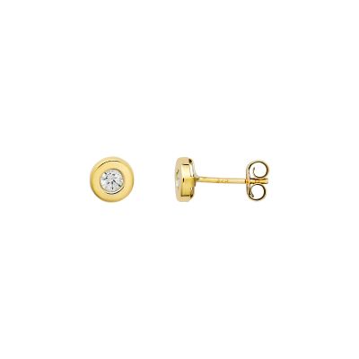 Xenox Ohrstecker Damen Fine Zarge Zirkonia 585er Gelbgold XG14K6087G