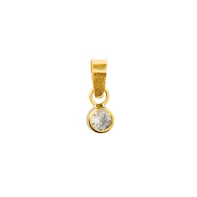 Xenox Anhänger Damen Fine Zarge Zirkonia 585 Gelbgold 3 mm XG14K0019G