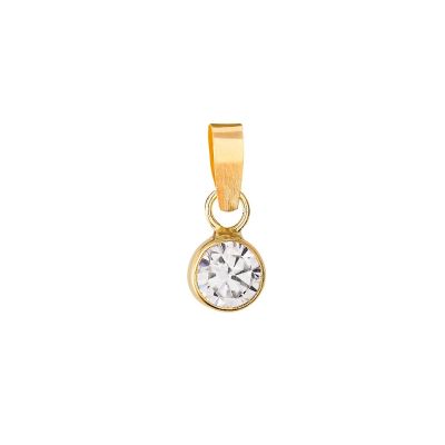 Xenox Anhänger Damen Fine Zarge Zirkonia 585 Gelbgold 4 mm XG14K0020G