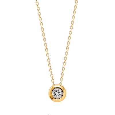 Xenox Halskette mit Anhänger Fine Zarge 585 Gelbgold XG14K3007GN