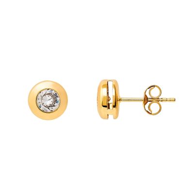 Xenox XG14K4040G Ohrstecker Damen Mädchen Fine Zarge Zirkonia Gelbgold 585/-