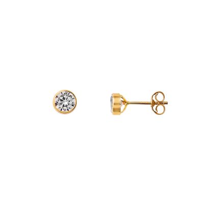 Xenox XG14K4045G Ohrstecker Damen Mädchen Fine Zarge Zirkonia Gelbgold 585/-