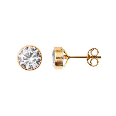 Xenox XG14K4047G Ohrstecker Ohrringe Fine Zarge Zirkonia Ø 6 mm Gelbgold 585/-