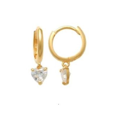 Xenox Creolen Damen Fine Charm Herz Zirkonia 585er Gelbgold XG14K6054G