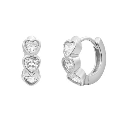 Xenox Ohrringe Damen Love Story Herzen Zirkonia Sterlingsilber XS10057