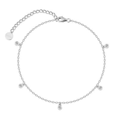 Xenox Fußkettchen Damen Basic Zirkonia Sterlingsilber XS10081