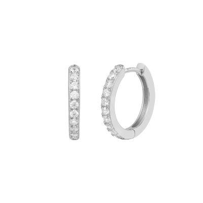 Xenox Creolen Damen Modern Basic Zirkonia Sterlingsilber 15 mm XS10351