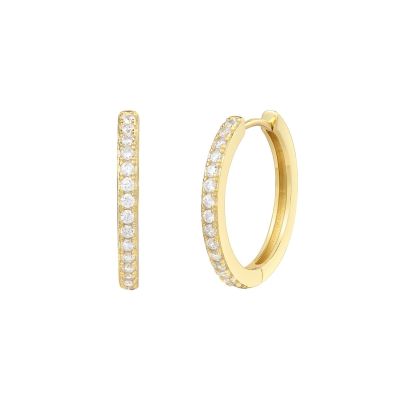 Xenox Creolen Ohrringe Damen Zirkonia Silber Vergoldet 20 mm XS10354G