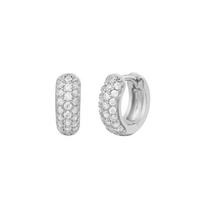 Xenox Creolen Damen Modern Basic Zirkonia Sterlingsilber XS10373