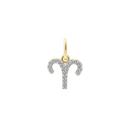 Xenox Anhänger Damen Sternzeichen Widder Zirkon 18k Vergoldet XS10460G