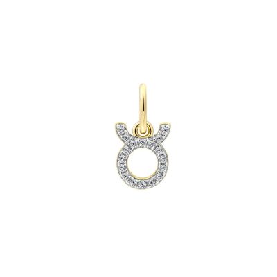 Xenox Anhänger Damen Sternzeichen Stier Zirkon 18k Vergoldet XS10461G