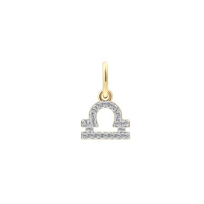 Xenox Anhänger Damen Sternzeichen Waage Zirkon 18k Vergoldet XS10466G