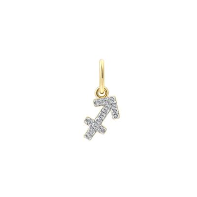 Xenox Anhänger Sternzeichen Schütze Zirkonia 18k Vergoldet XS10468G