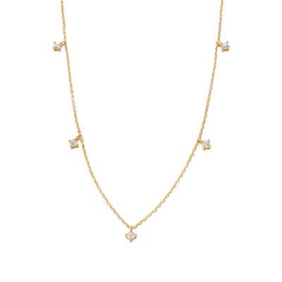 Xenox Halskette Damen Krappe Zirkonia Sterlingsilber Vergoldet XS2036G