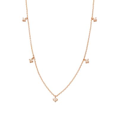 Xenox Halskette Damen Krappe Zirkonia Silber Rosévergoldet XS2036R